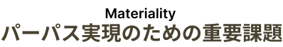 Materiality パーパス実現のための重要課題